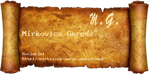 Mirkovics Gergő névjegykártya