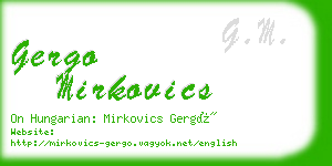 gergo mirkovics business card